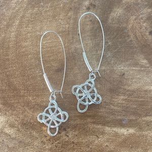 Irish Celtic Cross Dangle Earrings